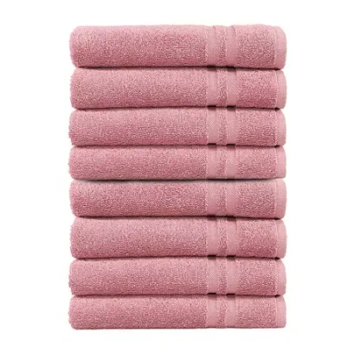 Linum Home Textiles Turkish Cotton Denzi 8-pc Hand Towel Set In Pink