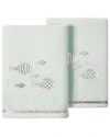 Linum Home Textiles Turkish Cotton Figi 2pc Embellished Hand Towel Set In Aqua