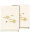 Linum Home Textiles Turkish Cotton Figi 2pc Embellished Hand Towel Set In Beige