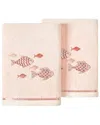 Linum Home Textiles Turkish Cotton Figi 2pc Embellished Hand Towel Set In Blush