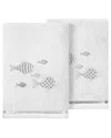Linum Home Textiles Turkish Cotton Figi 2pc Embellished Hand Towel Set In Silver