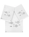 Linum Home Textiles Turkish Cotton Figi 3pc Embellished Bath & Hand Towel Set In Silver