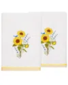 Linum Home Textiles Turkish Cotton Girasol 2pc Embellished Bath Towel Set In Silver