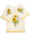 Linum Home Textiles Turkish Cotton Girasol 3pc Embellished Bath & Hand Towel Set In Beige