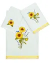 Linum Home Textiles Turkish Cotton Girasol 3pc Embellished Towel Set In Aqua