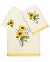 Linum Home Textiles Turkish Cotton Girasol 3pc Embellished Towel Set In Beige