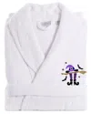 Linum Home Textiles Turkish Cotton Herringbone Weave Embroidered Unisex Bathrobe