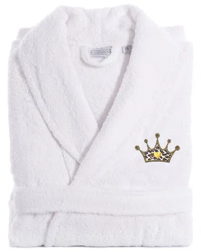 Linum Home Textiles Turkish Cotton Personalized Terry Bathrobe (monogram A-z) In White
