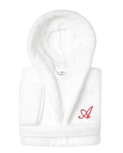 Linum Home Textiles Turkish Cotton Personalized Terry Bathrobe (monogram A-z) In White