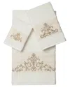 Linum Home Textiles Turkish Cotton Scarlet 3pc Embellished Towel Set In Cream