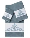 Linum Home Textiles Turkish Cotton Scarlet 3pc Embellished Towel Set In Teal