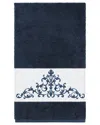 Linum Home Textiles Turkish Cotton Scarlet Embellished Bath Towel In Blue