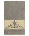 Linum Home Textiles Turkish Cotton Scarlet Embellished Bath Towel In Grey