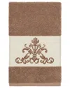 Linum Home Textiles Turkish Cotton Scarlet Embellished Hand Towel In Beige