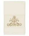 Linum Home Textiles Turkish Cotton Scarlet Embellished Hand Towel In Cream