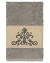Linum Home Textiles Turkish Cotton Scarlet Embellished Hand Towel In Grey