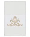 Linum Home Textiles Turkish Cotton Scarlet Embellished Hand Towel In White