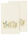 Linum Home Textiles Turkish Cotton Serenity 2pc Embellished Bath Towel Set In Cream