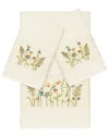 Linum Home Textiles Turkish Cotton Serenity 3pc Embellished Bath & Hand Towel Set In Cream