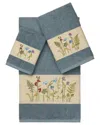 Linum Home Textiles Turkish Cotton Serenity 3pc Embellished Towel Set In Teal