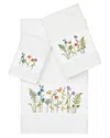 Linum Home Textiles Turkish Cotton Serenity 3pc Embellished Towel Set In White