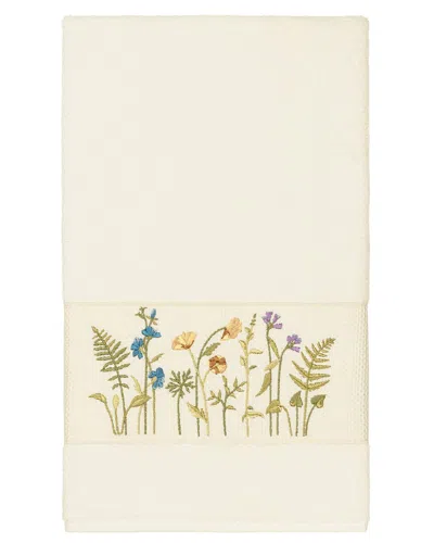 Linum Home Textiles Turkish Cotton Serenity Embellished Bath Towel In Cream