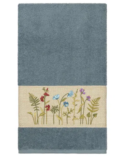 Linum Home Textiles Turkish Cotton Serenity Embellished Bath Towel In Teal