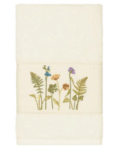 Linum Home Textiles Turkish Cotton Serenity Embellished Hand Towel In Cream