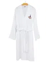 Linum Home Textiles Turkish Cotton Waffle Weave Embroidered Unisex Bathrobe