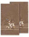 Linum Home Textiles Turkish Cotton Spring Time 2pc Embellished Bath Towel Set In Beige