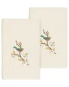 Linum Home Textiles Turkish Cotton Spring Time 2pc Embellished Hand Towel Set In Cream