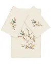 Linum Home Textiles Turkish Cotton Spring Time 3pc Embellished Bath & Hand Towel Set In Cream