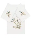 Linum Home Textiles Turkish Cotton Spring Time 3pc Embellished Bath & Hand Towel Set In White