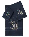 Linum Home Textiles Turkish Cotton Spring Time 3pc Embellished Towel Set In Blue