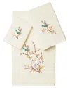 Linum Home Textiles Turkish Cotton Spring Time 3pc Embellished Towel Set In Cream