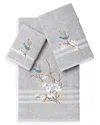 Linum Home Textiles Turkish Cotton Spring Time 3pc Embellished Towel Set In Grey