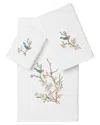 Linum Home Textiles Turkish Cotton Spring Time 3pc Embellished Towel Set In White