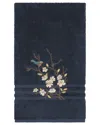 Linum Home Textiles Turkish Cotton Spring Time Embellished Bath Towel In Blue