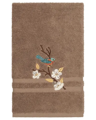Linum Home Textiles Turkish Cotton Spring Time Embellished Hand Towel In Beige