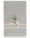 Linum Home Textiles Turkish Cotton Spring Time Embellished Hand Towel In Grey