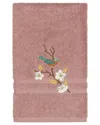 Linum Home Textiles Turkish Cotton Spring Time Embellished Hand Towel In Rose