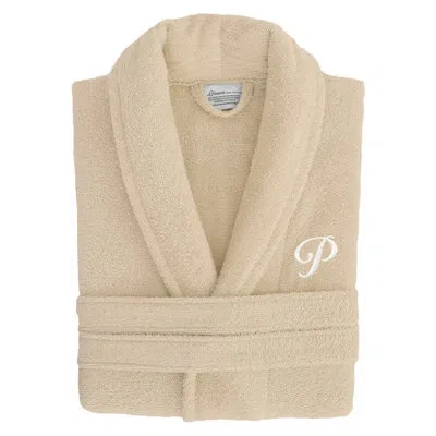 Linum Home Textiles Turkish Cotton Terry Cloth Mid-calf Bathrobe With Pockets In Beige