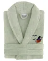 Linum Home Textiles Turkish Cotton Terry Embroidered Unisex Bath Robe