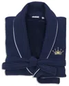 Linum Home Textiles Turkish Cotton Waffle Terry Bathrobe In Navy
