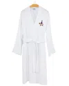 Linum Home Textiles Turkish Cotton Waffle Weave Embroidered Unisex Bathrobe