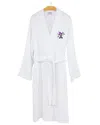 Linum Home Textiles Turkish Cotton Waffle Weave Embroidered Unisex Bathrobe