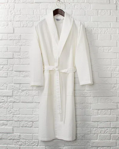 Linum Home Textiles Unisex Waffle Weave Bathrobe In White