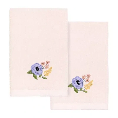 Linum Home Textiles Verano 2-pc. Embellished Fingertip Towel In Pink