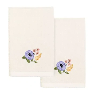 Linum Home Textiles Verano 2-pc. Embellished Fingertip Towel In White