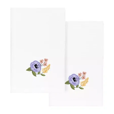 Linum Home Textiles Verano 2-pc. Embellished Fingertip Towel In White